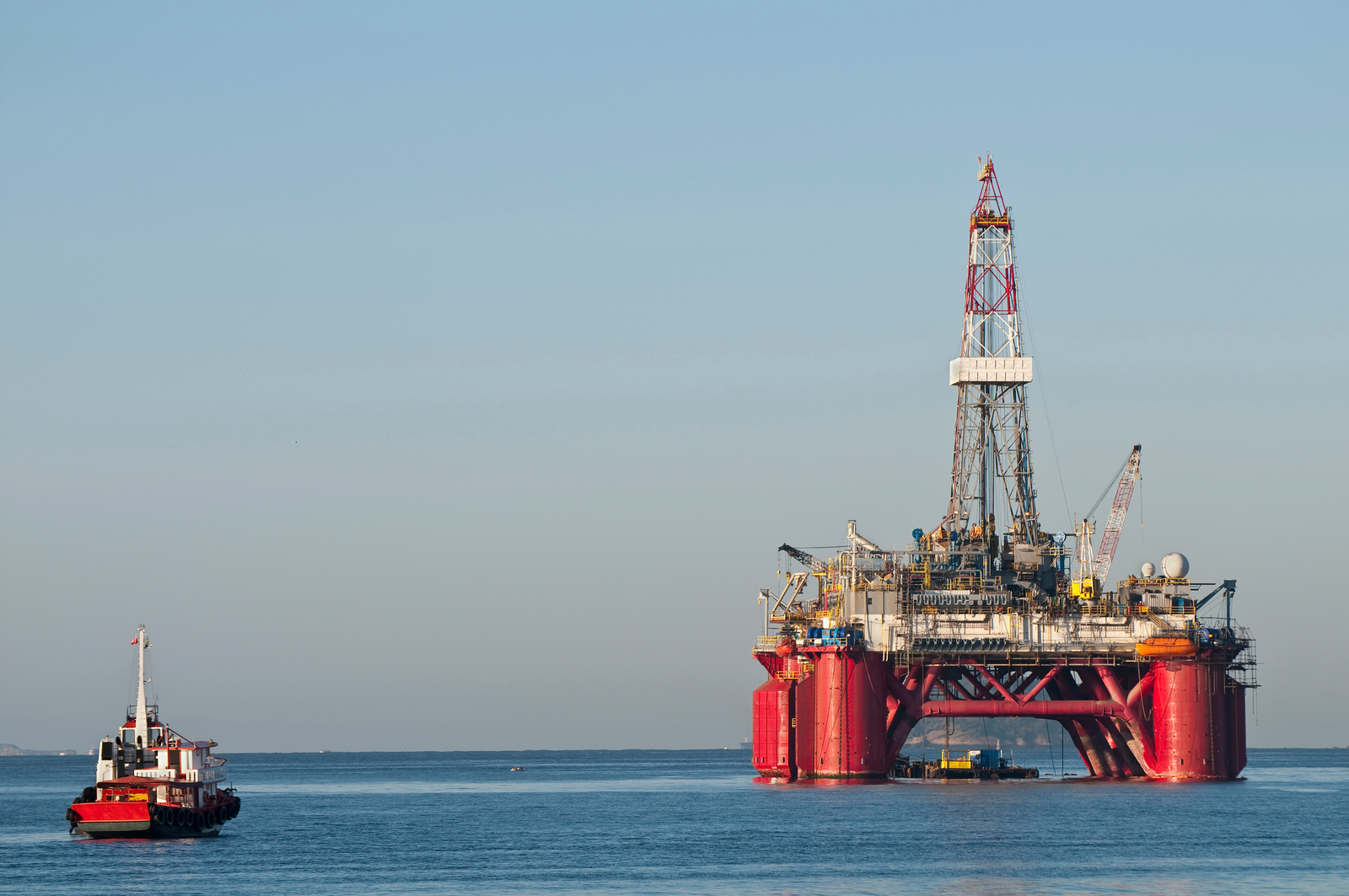 Halliburton employees on offshore rig