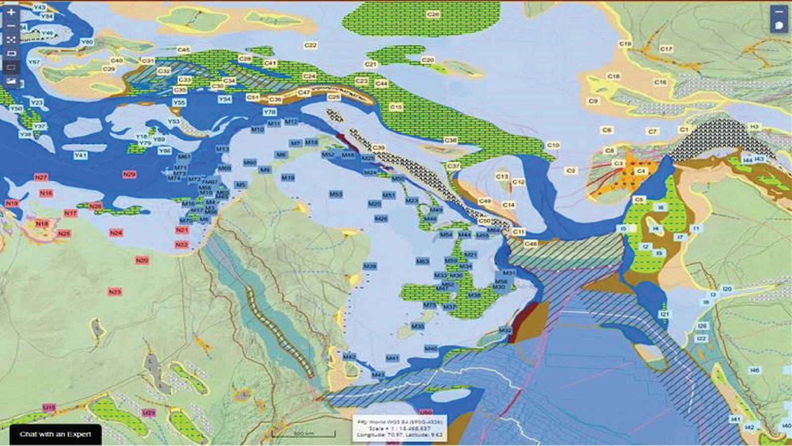 Screenshot of subsurface prediction for geological content and global insights